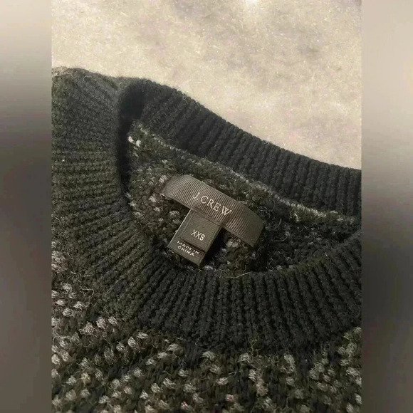 J. Crew Women Black Mixed Stitch Blanket Sweater Soft Cotton Wool Blend Size XXS - Picture 5 of 8